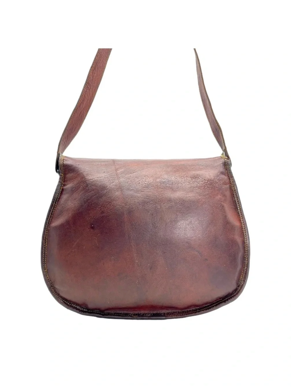 Vintage 70's Leather Shoulder Crossbody Travel Bag